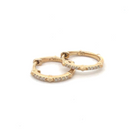 Load image into Gallery viewer, EHB56589. 14k Solid Yellow Gold Diamond Hoops