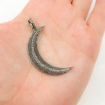 Load image into Gallery viewer, DP101. Diamond Sterling Silver Moon Pendant