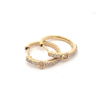 Load image into Gallery viewer, EHF56280. 14k Solid Gold Diamond Hoops