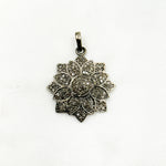 Load image into Gallery viewer, DP076. Diamond Sterling Silver Flower Pendant