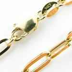 Load image into Gallery viewer, 14K Solid Gold Flat Paperclip Necklace