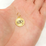 Load image into Gallery viewer, Sterling Silver Round Eye Charm with Gemstone