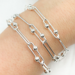 Load image into Gallery viewer, Sterling Silver Smooth & Balls Paperclip Link Chains