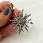 Load image into Gallery viewer, DP064. Diamond & Sterling Silver Sun Pendant