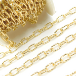 Load image into Gallery viewer, Gold Plated 925 Sterling Silver Round Diamond Cut Paper Clip Chain