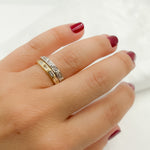 Load image into Gallery viewer, 14K Solid Gold Diamond Baguette Band Ring.