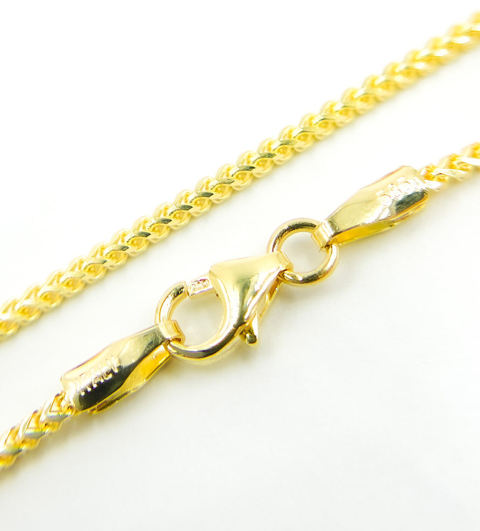 14K Solid Gold Wheat Chain