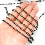 Load image into Gallery viewer, X26BRM. Sterling Silver Black Rhodium Matte Paperclip Chain