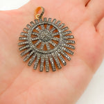 Load image into Gallery viewer, DP100. Diamond Sterling Silver Fancy Sun Pendant