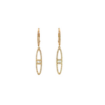 Load image into Gallery viewer, EFG53685. 14K Solid Gold and Diamonds Dangle Earrings