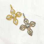 Load image into Gallery viewer, DP451. Diamond Sterling Silver Cross Pendant with Polki Diamond