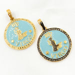 Load image into Gallery viewer, DP619A. Diamond Sterling Silver Virgo Zodiac Enamel Pendant