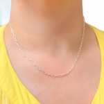 Load image into Gallery viewer, Sterling Silver Smooth Paperclip Necklace