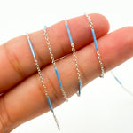 Load image into Gallery viewer, 70/7796SS. 925 Sterling Silver Enamel Bar Link Chain
