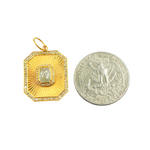Load image into Gallery viewer, CGDP47.14K Solid Gold Charm Rectangular Pendant with Diamonds