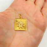 Load image into Gallery viewer, 14K Solid Gold Square Pendant with Diamonds. GDP332