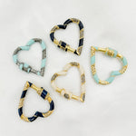 Load image into Gallery viewer, Diamond Sterling Silver Heart Enamel Carabiner Clasps