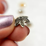 Load image into Gallery viewer, DC758. Diamond & Sterling Silver Flower Bead Cap