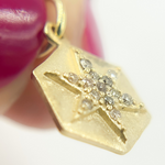 Load image into Gallery viewer, GDP426. 14K Solid Gold Diamond Hexagon Charm with Star in the Center