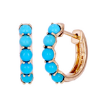 Load image into Gallery viewer, EHZ57428TQ. 14K Solid Gold Turquoise Hoops