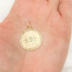 Load image into Gallery viewer, 14K Gold Diamond Round Sun Charm