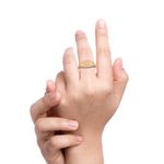 Load image into Gallery viewer, 14K Solid Yellow Gold Oval Ring with Sun and Moon Engraved