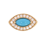 Load image into Gallery viewer, CR96516TQ8X4. 14K Solid Gold Diamond and Turquoise Oval Ring