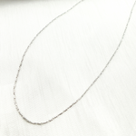 Load image into Gallery viewer, 14K Solid White Gold Diamond Cut Bar Chain