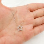 Load image into Gallery viewer, NT111971. 14K Solid Gold Diamond Star Necklace