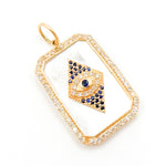 Load image into Gallery viewer, Buy Now 14K Gold Evil Eye Rectangle Pendant