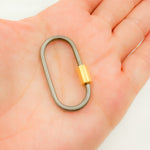 Load image into Gallery viewer, DC605M. Sterling Silver Matte Oval Screw Clasp