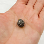 Load image into Gallery viewer, DC573. Two-Tone Sterling Silver Pave Diamond Round Bead