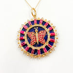 Load image into Gallery viewer, Buy Now Gold Round Butterfly Pendants