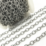 Load image into Gallery viewer, Oxidized Sterling Silver Twisted Round Link Chain