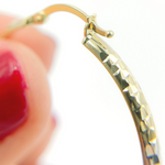 Load image into Gallery viewer, GER65. 14K Gold Tri-Color Hoop Earrings with Engraved Tornado Design