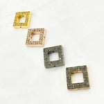 Load image into Gallery viewer, DC841. Diamond Sterling Silver Square Connector
