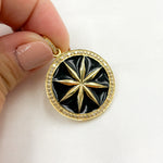 Load image into Gallery viewer, DP502A. Diamond Sterling Silver Round Star Enamel Pendant