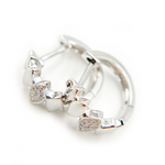 Load image into Gallery viewer, Buy 14k Solid White Gold Diamond Fancy Hoop Earrings