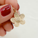 Load image into Gallery viewer, DC481. Diamond Sterling Silver Flower Charm