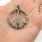 Load image into Gallery viewer, DP098. Diamond Sterling Silver Round Peace Pendant