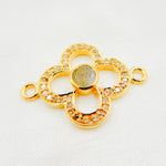 Load image into Gallery viewer, DC911. Diamond & Sterling Silver Flower Connector with Gemstone