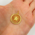 Load image into Gallery viewer, GDP216. 14K Solid Gold Diamond Star Circle Charm