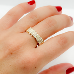 Load image into Gallery viewer, 14K Solid Yellow Gold Diamond Bars Ring.