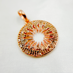 Load image into Gallery viewer, DP275. Diamond Sterling Silver Round Sun Pendant
