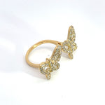 Load image into Gallery viewer, 14k Solid Gold Diamond Butterfly Ring.