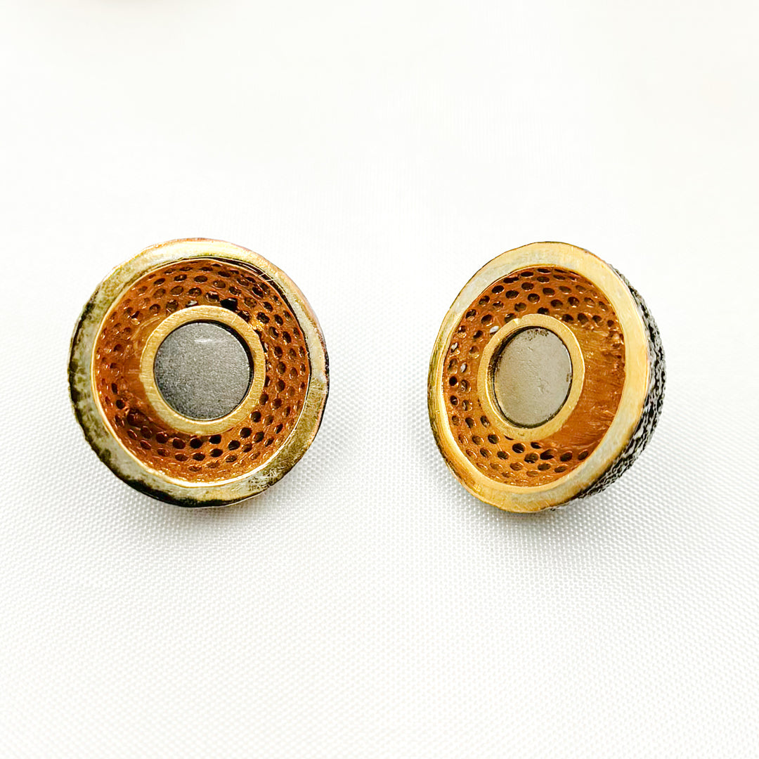 DC477. Diamond Sterling Silver Magnetic Round Clasp