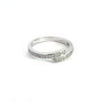 Load image into Gallery viewer, 14k Solid Gold Diamond Double Band Ring.