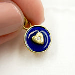 Load image into Gallery viewer, Silver Round Heart Enamel Charms