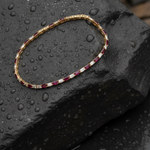 Load image into Gallery viewer, CB97274RU5X3. 14k Solid Gold Diamond and Pink Sapphire Tennis Bracelet
