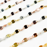 Load image into Gallery viewer, Z122GSR. White Silver, Gold Plated, and Rose Gold Plated Silver Marina Chain